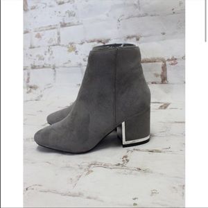 Gray Metallic Healed Boots